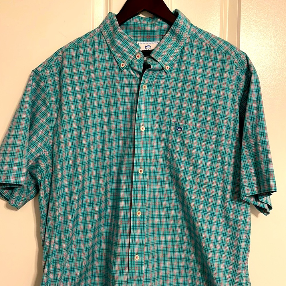 Southern Tide Mens Short Sleeve button down XL